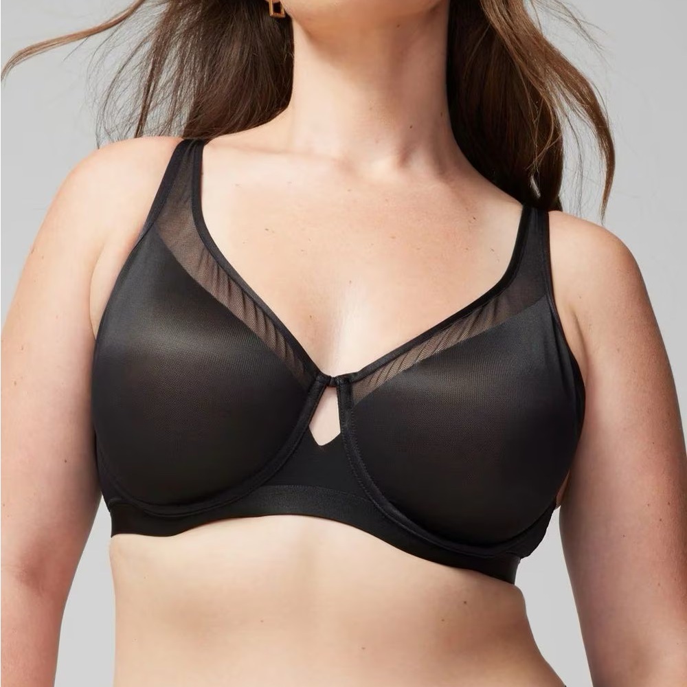 SOMA Unbelievable Lift Scoop Balconette Unlined Bra Black Women’s Size 36DDD